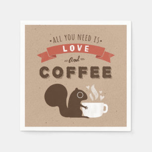 Allt som du behöver, är kärlek och kaffe - ekor pappersservett