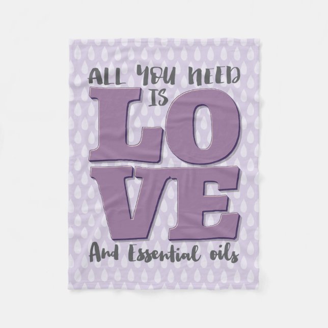 Allt som du behöver, är KÄRLEK och OLJER Fleecefilt (Framsidan)