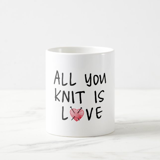 Allt som du sticker, är kärlek med hjärtformade kaffemugg (Center)
