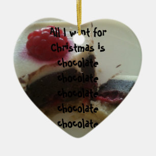Allt som jag önskar för jul, är chokladprydnade julgransprydnad keramik
