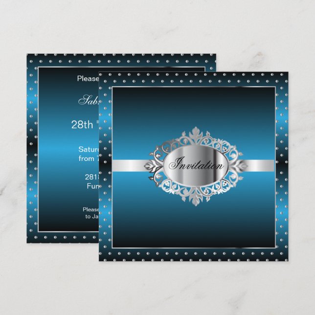 Allt Syfte Party Firande | DIG-text Inbjudningar (Fram/baksida)