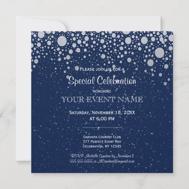 Allt syfte | Starry Night Bubble Stars Inbjudningar (Framsida)