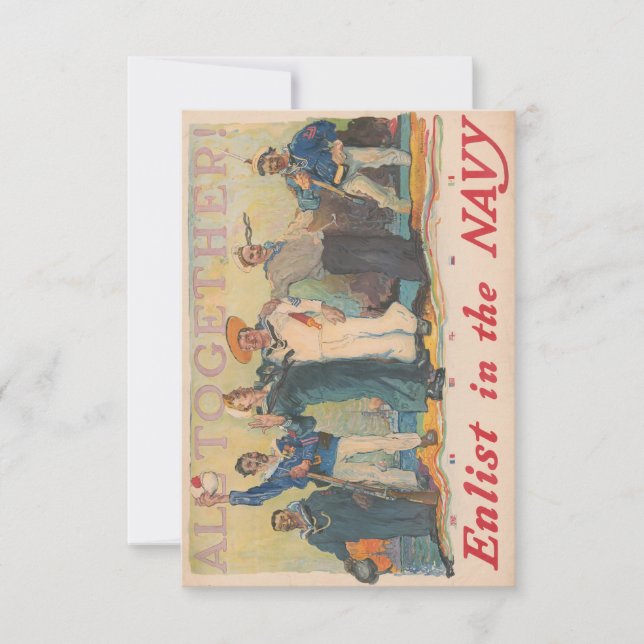 Allt tillsammans! Anteckna sig i WWI-Poster Inbjudningar (Framsida)