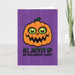 Allt uppskruvat på Halloween-godis Jack-O'-Lantern Helgkort