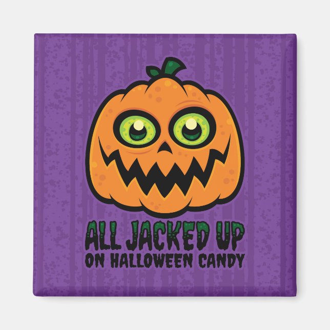 Allt uppställt på Halloween Candy Jack-O'-Lantern Magnet (Framsidan)