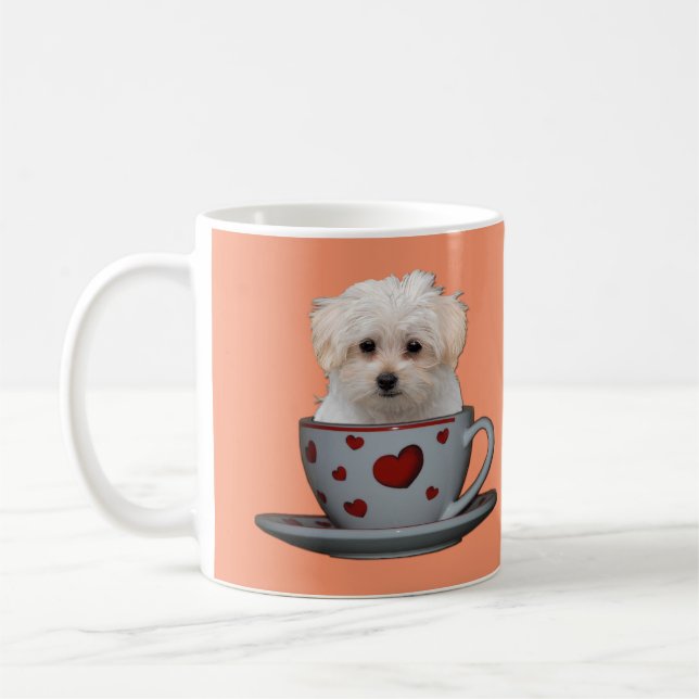 Allt verkar bättre med Cuppa en gullig valp Kaffemugg (Vänster)