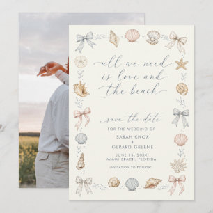 Allt vi behöver är kärlek & Beach Wedding Save the Meddelande