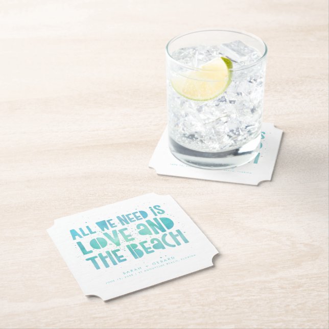 Allt vi behöver är Kärlek och Beach Wedding. Underlägg Papper (Insitu)