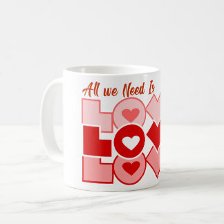 Allt vi behöver är Kärlek-typografi Kaffemugg