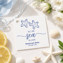 Allt vi ser är Love Chic Starfish Par Bröllop Gåvor Etiketter