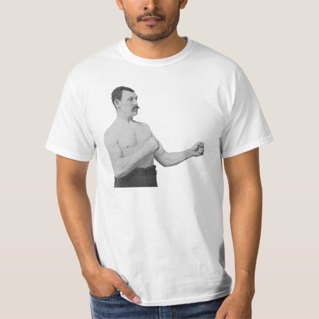 Alltför Manly man Meme Tee (Framsida)