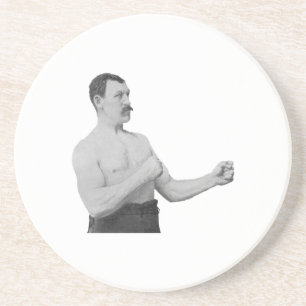 Alltför Manly man Meme Underlägg Sandsten