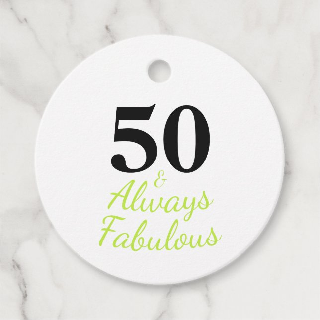Alltid 50 och Fabulös Födelsedagsfest Gåvor Etiketter (Framsida)