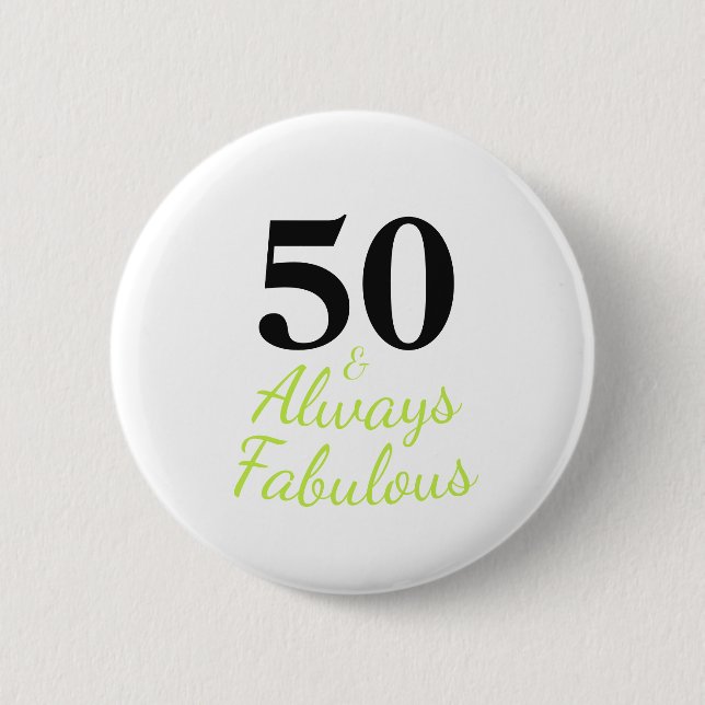 Alltid 50 och Fantastisk Födelsedag Knapp (Framsida)