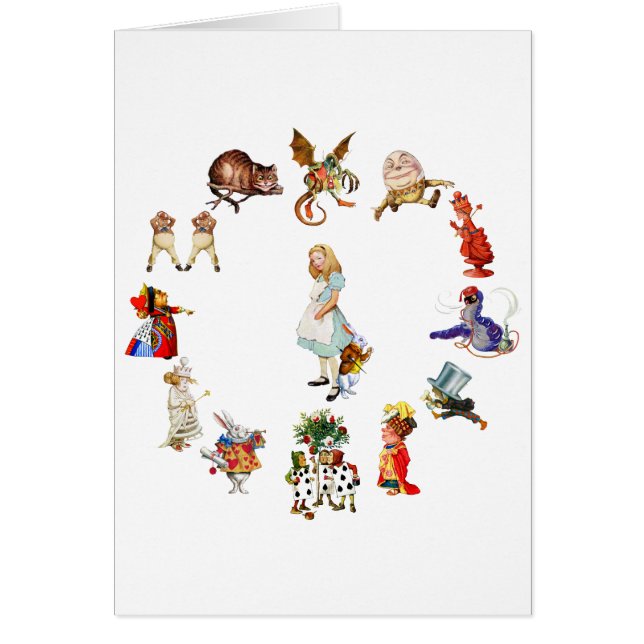 Alltid Alice i Wonderland Hälsningskort (Framsidan)