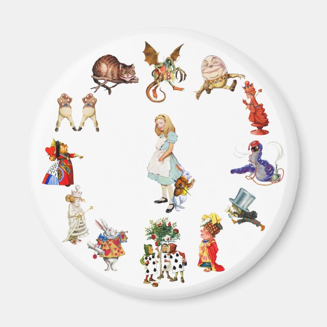 Alltid Alice i Wonderland Magnet (Framsidan)