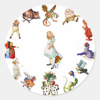 Alltid Alice i Wonderland Runt Klistermärke