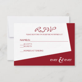 Alltid & Alltid Burgundervinkel - RSVP-kort OSA Kort