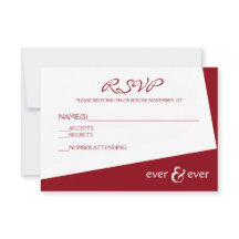 Alltid & Alltid Burgundy Vinkel - RSVP-kort