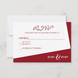 Alltid & Alltid Burgundy Vinkel - RSVP-kort OSA Kort