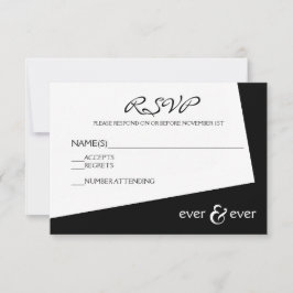Alltid & Alltid Svart & Vitt Vinkel - RSVP-kort OSA Kort