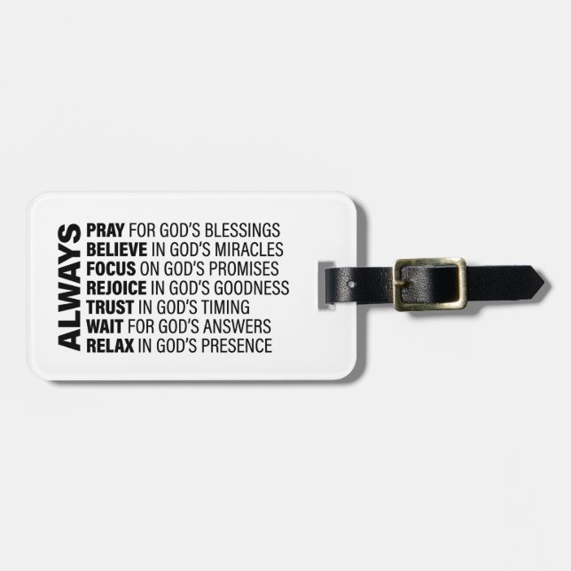 Alltid atestesiskt kristet citerar Gud Art Gospel Bagagebricka (Horisontell Framsida)