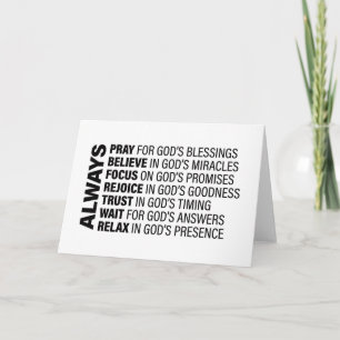 Alltid atestesiskt kristet citerar Gud Art Gospel Kort
