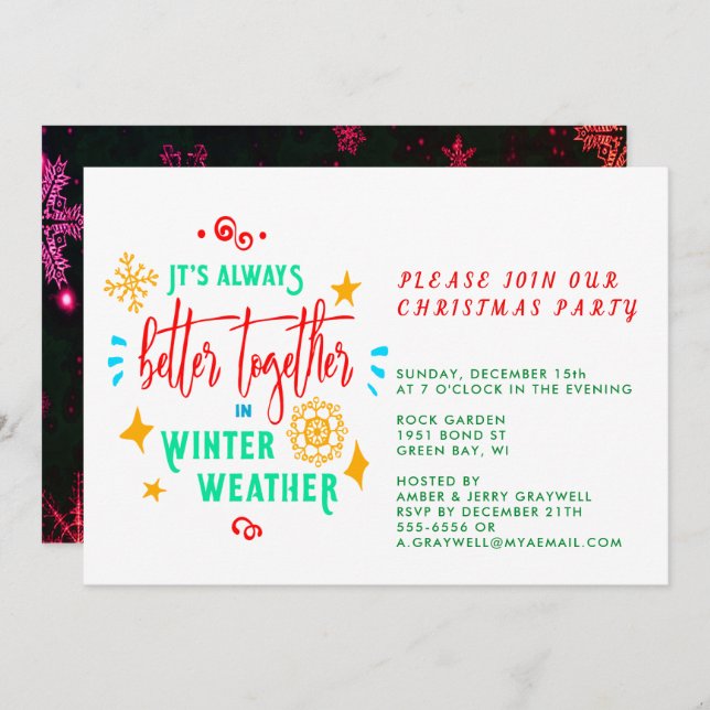 Alltid Bättre Tillsammans i Vinterväder Xmas, ZPR Inbjudningar (Fram/baksida)