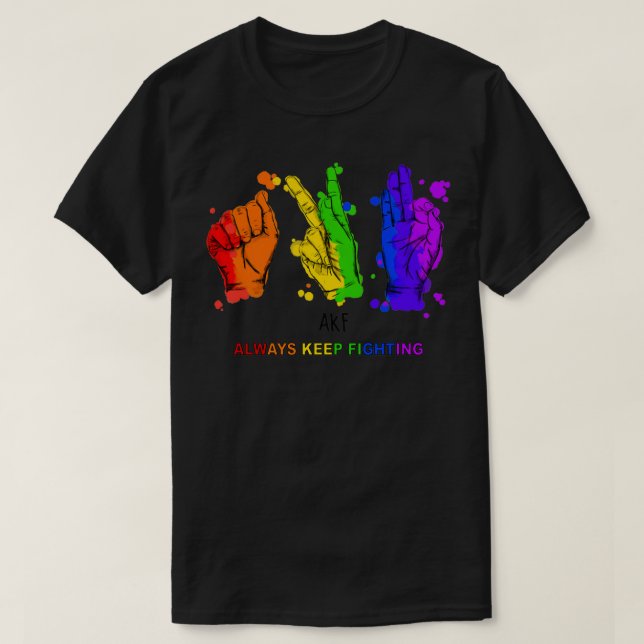 Alltid bekämpning av Behålla T Shirt (Design framsida)