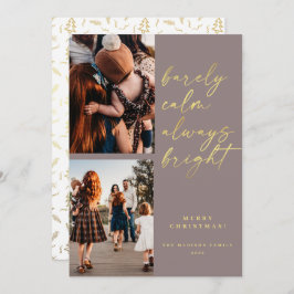 Alltid Bright Guld Script 2 Photo jul Holid Julkort