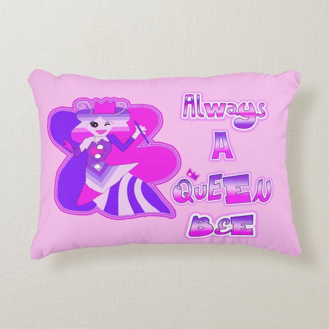 Alltid drottbee baby rosa prydnadskudde (Framsidan)