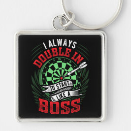 Alltid Dubbla in till start - Dell Player Premium Fyrkantig Silverfärgad Nyckelring