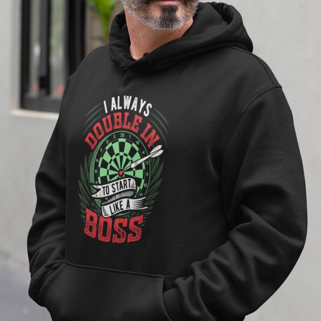 Alltid Dubbla som Chef - Epic Dart Legend Hoodie (Skapare uppladdad)