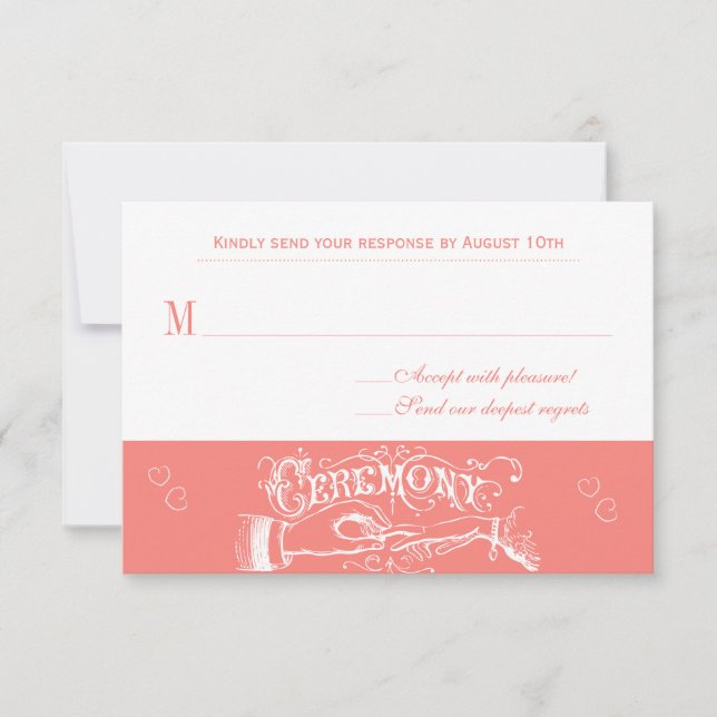 Alltid efter Peach Chalkboard-svarskort OSA Kort (Framsida)