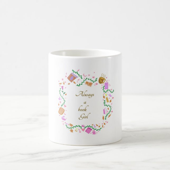 Alltid en bokflicka kaffemugg (Center)