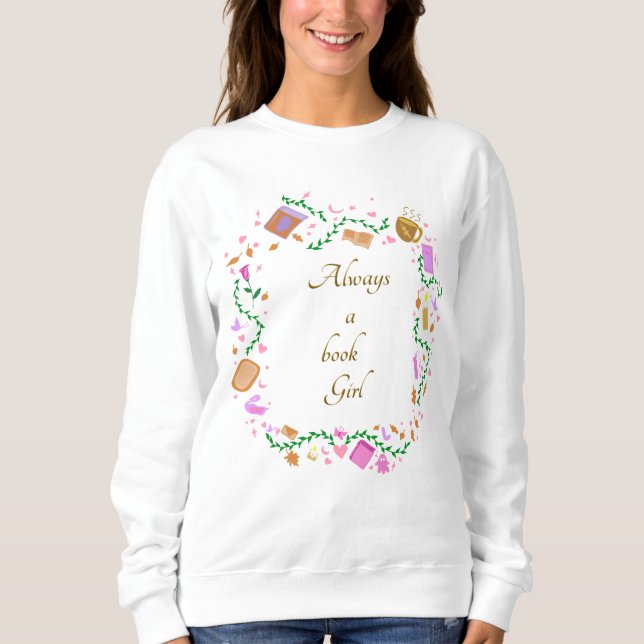 Alltid en bokflicka t shirt (Framsida)