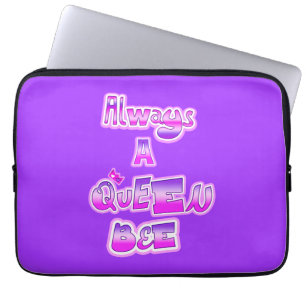 Alltid en drottning lila laptop sleeve