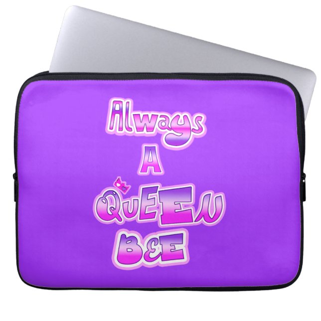 Alltid en drottning lila laptop sleeve (Framsidan)