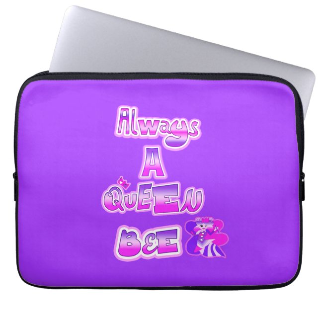 Alltid en drottning lila laptop sleeve (Framsidan)