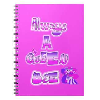 Alltid en drottningsbee shock rosa anteckningsbok