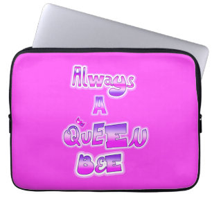 Alltid en drottningsbee shock rosa laptop sleeve