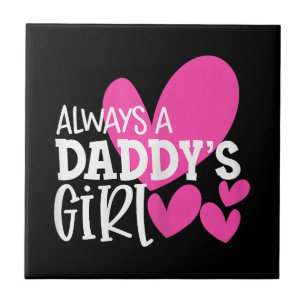 Alltid en pappas flicka tröja dotter flickor kvinn kakelplatta