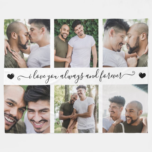 Alltid & Evigt Modern 6 Fotoskollage Fleecefilt (Framsidan (Horisontell))