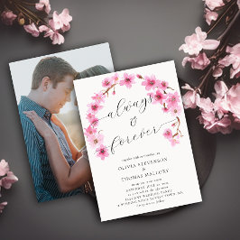 Alltid för Cherry Blommars Arch Photo Bröllop Inbjudningar