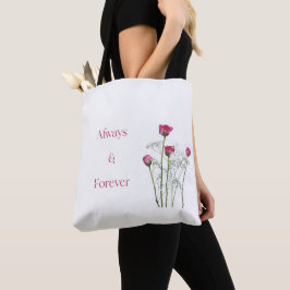 Alltid & För evigt Blommig Romantisk årsdag Tygkasse