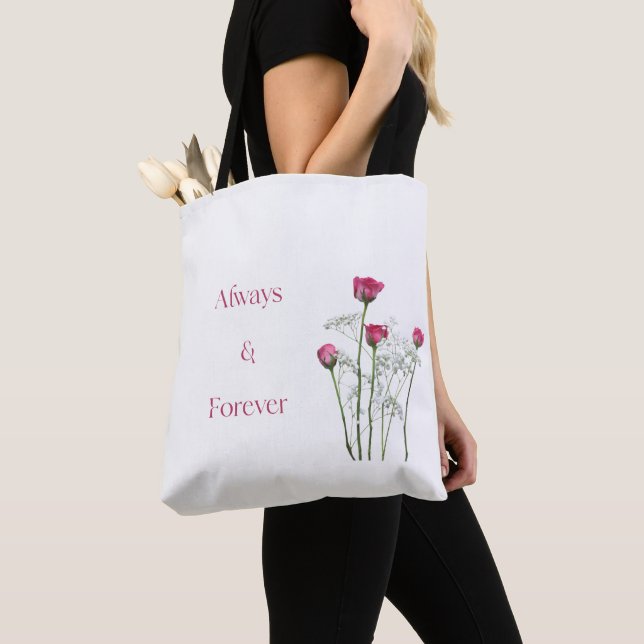 Alltid & För evigt Blommig Romantisk årsdag  Tygkasse (Närbild)