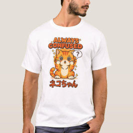 Alltid Förvirrad – Söt Kawaii Katt T Shirt
