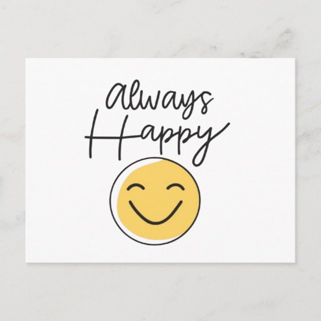 "Alltid Glad" Smileys brevkort - Positivt Vykort (Framsida)