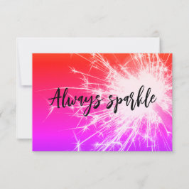 alltid gnistra gnistregn rosa lila orange tack kort