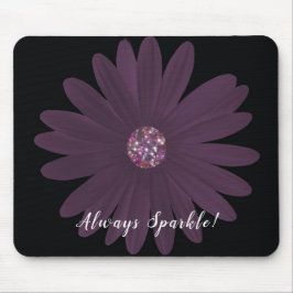 Alltid Gnistra, lila daisy med glitter center Musmatta